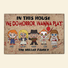 Load image into Gallery viewer, Personalized Horror Movie Family Doormat - Halloween Gift Doormat PopCulturePrints