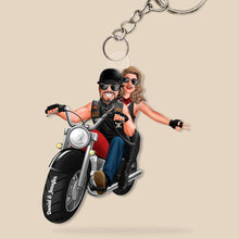 Load image into Gallery viewer, Customizable Biker Couple Keychain - Perfect Gift for Riders Keychains PopCulturePrints