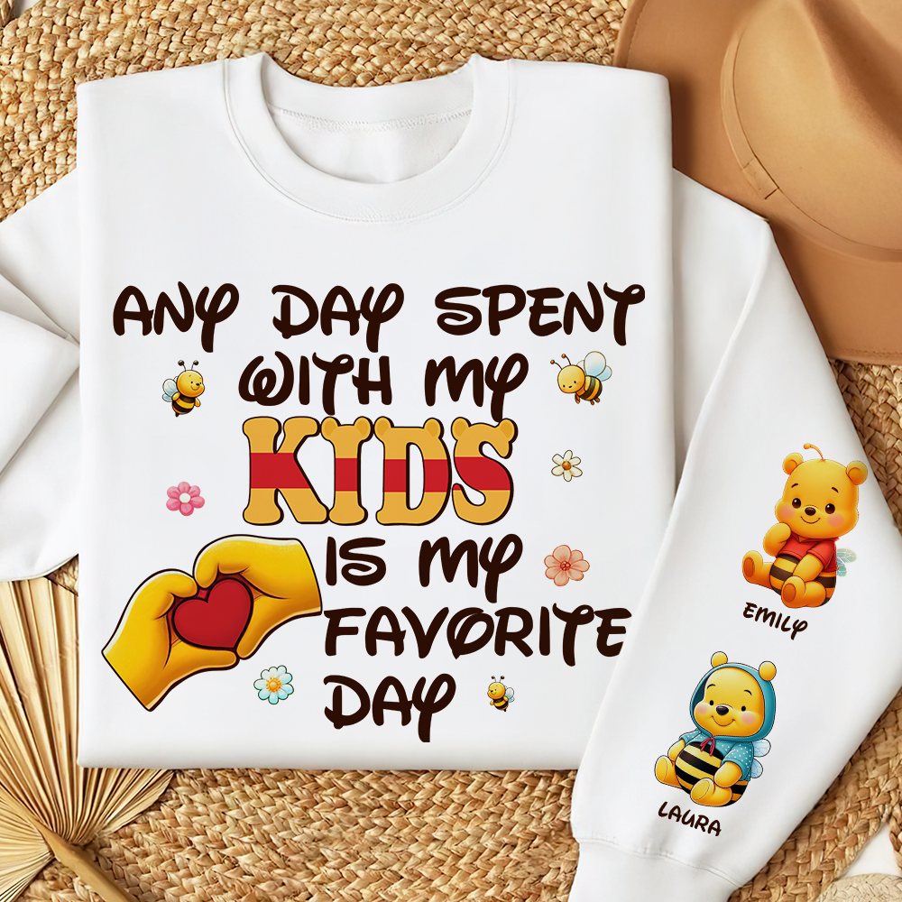 "Any Day Spent with My Grandkids is My Favorite Day" – Personalized 3D Shirt for Grandma AOP Products PopCulturePrints