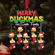 Load image into Gallery viewer, Personalized Family Christmas Duckmas Ornament Ornament PopCulturePrints
