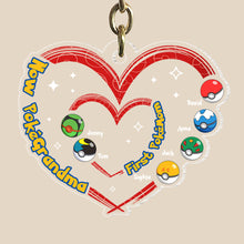 Load image into Gallery viewer, Custom Grandma Pokémon Heart Keychain - Perfect Mother's Day Gift Keychains PopCulturePrints