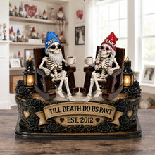 Load image into Gallery viewer, "Till Death Do Us Part" - Couple Gnome Skeleton Acrylic Plaque - Personalized Gift for Couples & Loved Ones Shaped Plaques PopCulturePrints