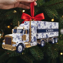 Load image into Gallery viewer, Celebrate the Journey: Elegant Semi Truck Ornament - Personalized Gifts for Truckers Ornament PopCulturePrints