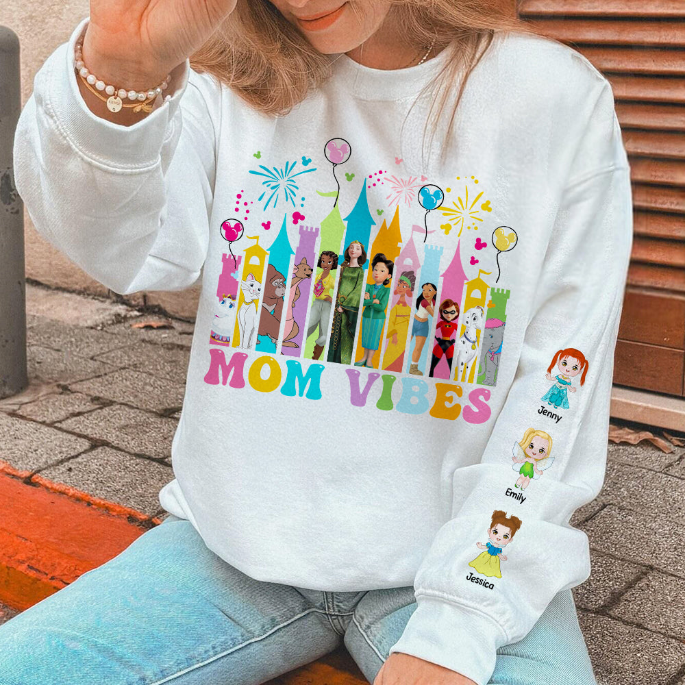 "Celebrate Mom's Vibes with Love!" - Personalized Mom Shirt - Gift for Moms, Grandmas & More AOP Products PopCulturePrints