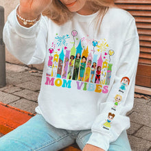 Load image into Gallery viewer, "Celebrate Mom's Vibes with Love!" - Personalized Mom Shirt - Gift for Moms, Grandmas & More AOP Products PopCulturePrints