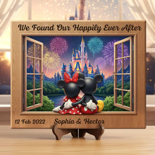 Load image into Gallery viewer, We Found Our Happily Ever After - Personalized Cartoon Mouse Couple Wood Sign Wood Sign PopCulturePrints
