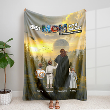Load image into Gallery viewer, “Best Mom in the Galaxy” – Personalized Blanket for Moms, Unique Gift for Mother's Day Blanket PopCulturePrints
