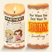 Load image into Gallery viewer, Customizable LED Candle for Best Friends - Partners In Crime Led Candle PopCulturePrints