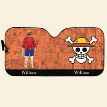 Load image into Gallery viewer, Personalized Anime Lover Windshield Sunshade - One Piece Adventure Doormat PopCulturePrints