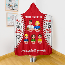 Load image into Gallery viewer, Custom Baseball Family Hooded Blanket - No Place Like Home Blanket PopCulturePrints
