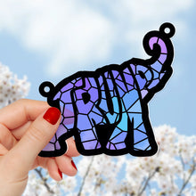 Load image into Gallery viewer, Personalized Elephant Suncatcher Ornament for Family - Customizable Gift Suncatcher PopCulturePrints