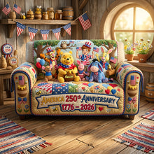 Load image into Gallery viewer, Celebrate the 250th Anniversary with Cartoon Friends - Personalized Sofa Cover