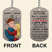 Load image into Gallery viewer, Drive Safe Keychain - Dreaming Couple - Personalized Romantic Gift for Him Keychains PopCulturePrints