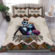 Load image into Gallery viewer, Valentine's Day Gifts: Spooky Love Personalized Quilt Bed Set for Couples - Unique Gift Blanket PopCulturePrints