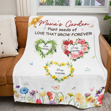 Load image into Gallery viewer, "Plant seeds of LOVE THAT GROW FOREVER" - Personalized Blanket for Mom & Grandma Blanket PopCulturePrints