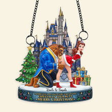 Load image into Gallery viewer, Adore You & Love Every Part - Cheeky Kiss Couple Suncatcher - Personalized Christmas Gift for Couples Ornament PopCulturePrints
