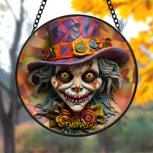 Load image into Gallery viewer, Personalized Halloween Family Wood Sign - Custom Cartoon Character Design Suncatcher PopCulturePrints