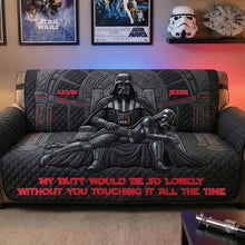 Load image into Gallery viewer, My Butt Would Be So Lonely Without You Touching It All the Time - Naughty Couple Cosmic Quilted Sofa Cover - Personalized Gifts for Couples Sofa Cover PopCulturePrints