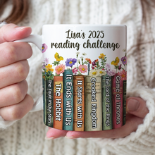 Load image into Gallery viewer, Personalized Book Lover's Reading Challenge Coffee Mug Coffee Mug PopCulturePrints