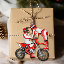 Load image into Gallery viewer, Custom Motorcross Couple Ornament - Perfect Christmas and Valentine's Day Gifts Ornament PopCulturePrints