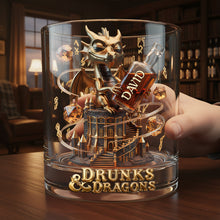Load image into Gallery viewer, “Unleash Your Inner Hero!” - Personalized Legendary Sip Round Glass - Perfect Gift for Drinking Lovers & D&D Fans Glass PopCulturePrints