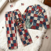 Load image into Gallery viewer, Celebrate Freedom with Style – 250th America Anniversary Alphabet Pajama Set - Personalized Gifts for Patriots Pajama Set PopCulturePrints