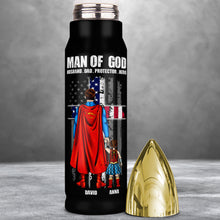 Load image into Gallery viewer, Personalized Superhero Dad Bullet Tumbler with American Flag Tumbler Cup PopCulturePrints