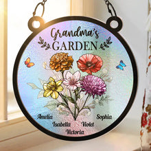 Load image into Gallery viewer, Grandma's Garden Birth Flower Suncatcher - Personalized Decorative Window Ornament Suncatcher Ornament PopCulturePrints