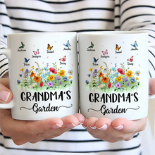 Load image into Gallery viewer, Grandma's Garden Butterflies - Personalized Mug for Grandma, A Perfect Mother's Day Gift Mug PopCulturePrints