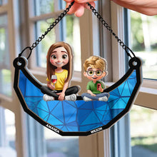 Load image into Gallery viewer, "We Love You Mom" - Personalized 3D Cartoon Suncatcher Ornament - Gift for Mom, Daughter, Son, Grandma Suncatcher Ornament PopCulturePrints