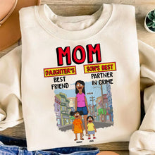 Load image into Gallery viewer, Mom: Daughter's Best Friend, Son's Best Partner in Crime - Personalized T-Shirt for Mother's Day Gifts Shirts PopCulturePrints