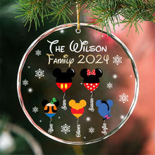 Load image into Gallery viewer, Personalized Family Christmas Crystal Ornament 2024 Ornament PopCulturePrints