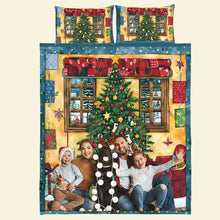 Load image into Gallery viewer, Custom Family Photo Quilt Bedding Set - Holiday Edition Blanket PopCulturePrints