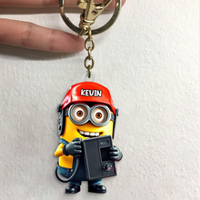 Load image into Gallery viewer, Personalized Welder Cartoon Keychain with Name Keychains PopCulturePrints