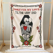 Load image into Gallery viewer, Forever My Love Skeleton Blanket for Couples Blanket PopCulturePrints