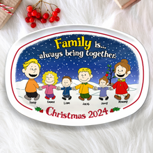 Load image into Gallery viewer, Personalized Family Cartoon Christmas Plate 2024 Plates PopCulturePrints