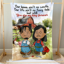 Load image into Gallery viewer, Unique Personalized Farmer Couple Blanket | You're My Queen Forever | Valentine's Day Gifts Blanket PopCulturePrints