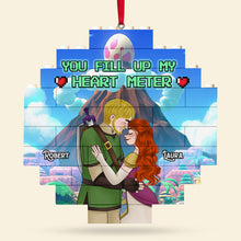 Load image into Gallery viewer, Custom 'You Fill Up My Heart Meter' Ornament for Couples - Perfect Valentine's Day Gifts Ornament PopCulturePrints