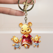Load image into Gallery viewer, "Cherish the Moments with Mama Bear Keychain" - Personalized Keychain Gift for Mom, Grandma, and Loved Ones Keychains PopCulturePrints