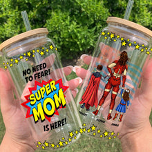 Load image into Gallery viewer, Super Dad Personalized Glass Can for Father's Day Glass Can PopCulturePrints