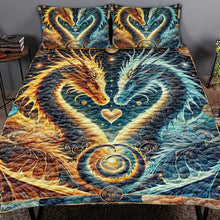 Load image into Gallery viewer, Personalized Dragon Couple Lovers Quilt Bedding Set - Unique Romantic Gift Blanket PopCulturePrints