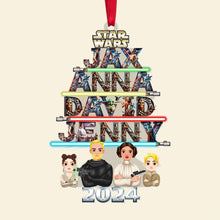 Load image into Gallery viewer, Personalized Star Wars Family Christmas Ornament 2024 Ornament PopCulturePrints