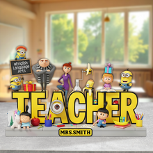 Load image into Gallery viewer, Brighten Your Teacher's Day with This Cute Yellow Character Acrylic Plaque - Personalized Gift for Teachers Shaped Plaques PopCulturePrints
