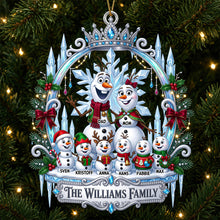 Load image into Gallery viewer, Celebrate Family Love with Our Adorable Snowman Christmas Ornament – Personalized Gifts for Everyone!