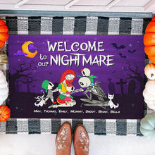 Load image into Gallery viewer, Personalized Horror Themed Family Doormat - Welcome to Our Nightmare Doormat PopCulturePrints