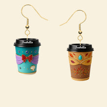Load image into Gallery viewer, Coffee Princess Earrings - Personalized Gifts for a Magical Touch Earrings PopCulturePrints