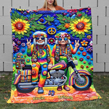 Load image into Gallery viewer, Personalized Hippie Couple Blanket Blanket PopCulturePrints
