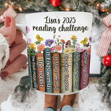 Load image into Gallery viewer, Personalized Book Lover's Reading Challenge Coffee Mug Coffee Mug PopCulturePrints