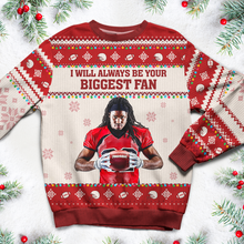 Load image into Gallery viewer, Personalized Football Fan Ugly Sweater - Custom Photo Gift AOP Products PopCulturePrints