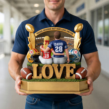 Load image into Gallery viewer, Eternal Affection: 'House Divided But Our Love United' - Personalized Acrylic Plaque for Sporty Couples